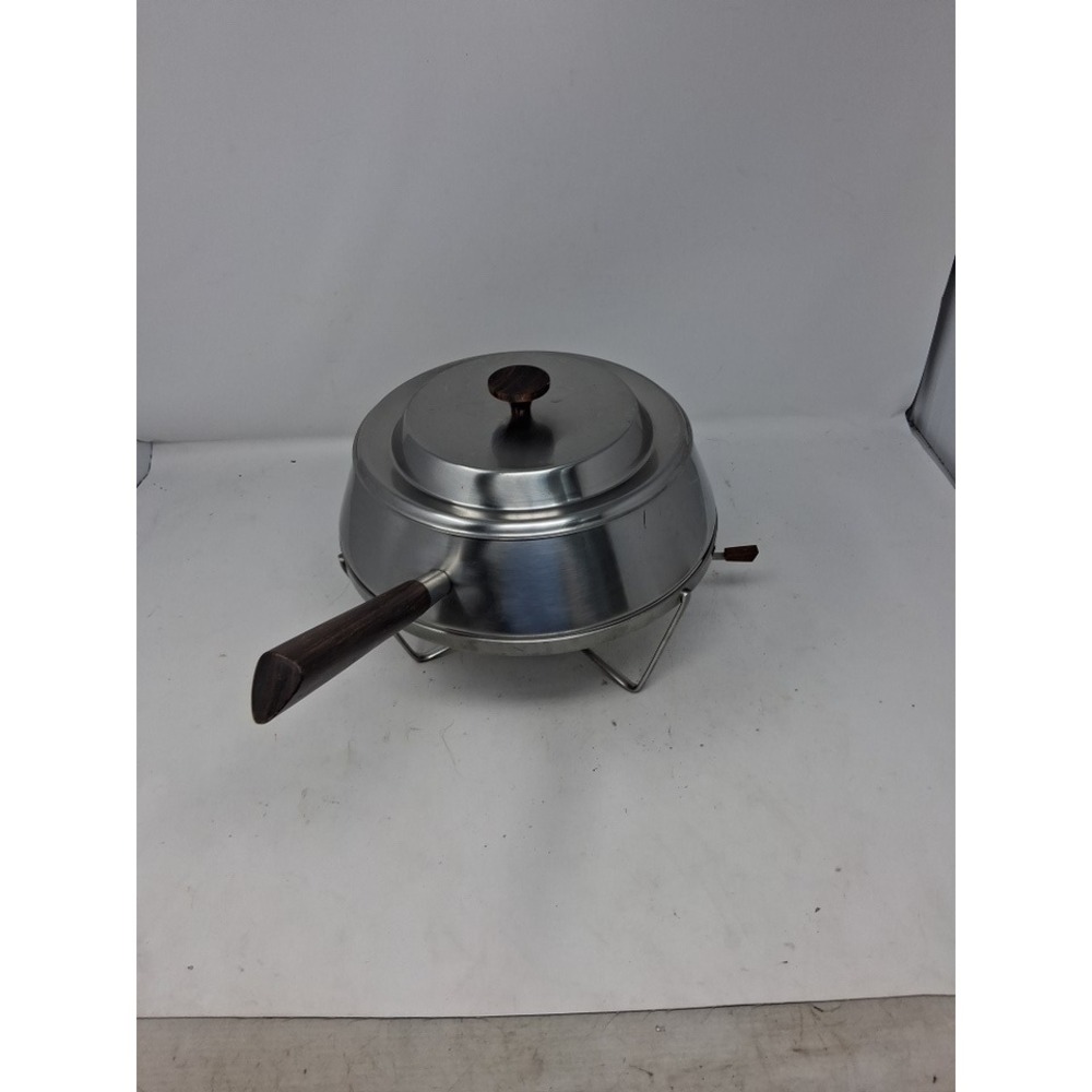 Vintage Alessi International Stainles Italy 4096 Fondue Pot Chafing Dish Set MCM